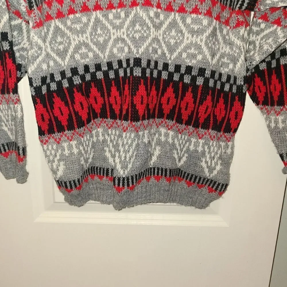 Vintage 1980's Crewneck Fair Isle Aderro Sweater